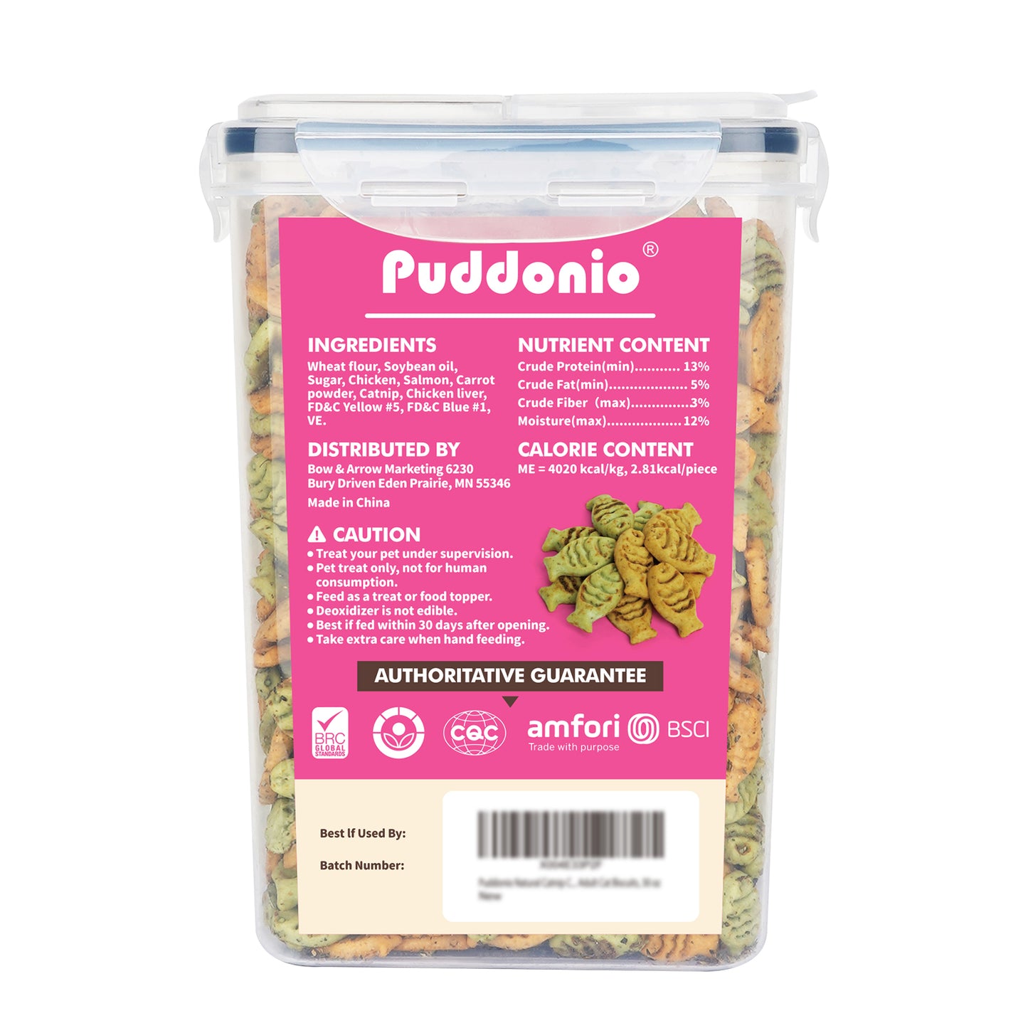 Puddonio Catnip Biscuit Chicken & Salmon Flavor Cat Treats