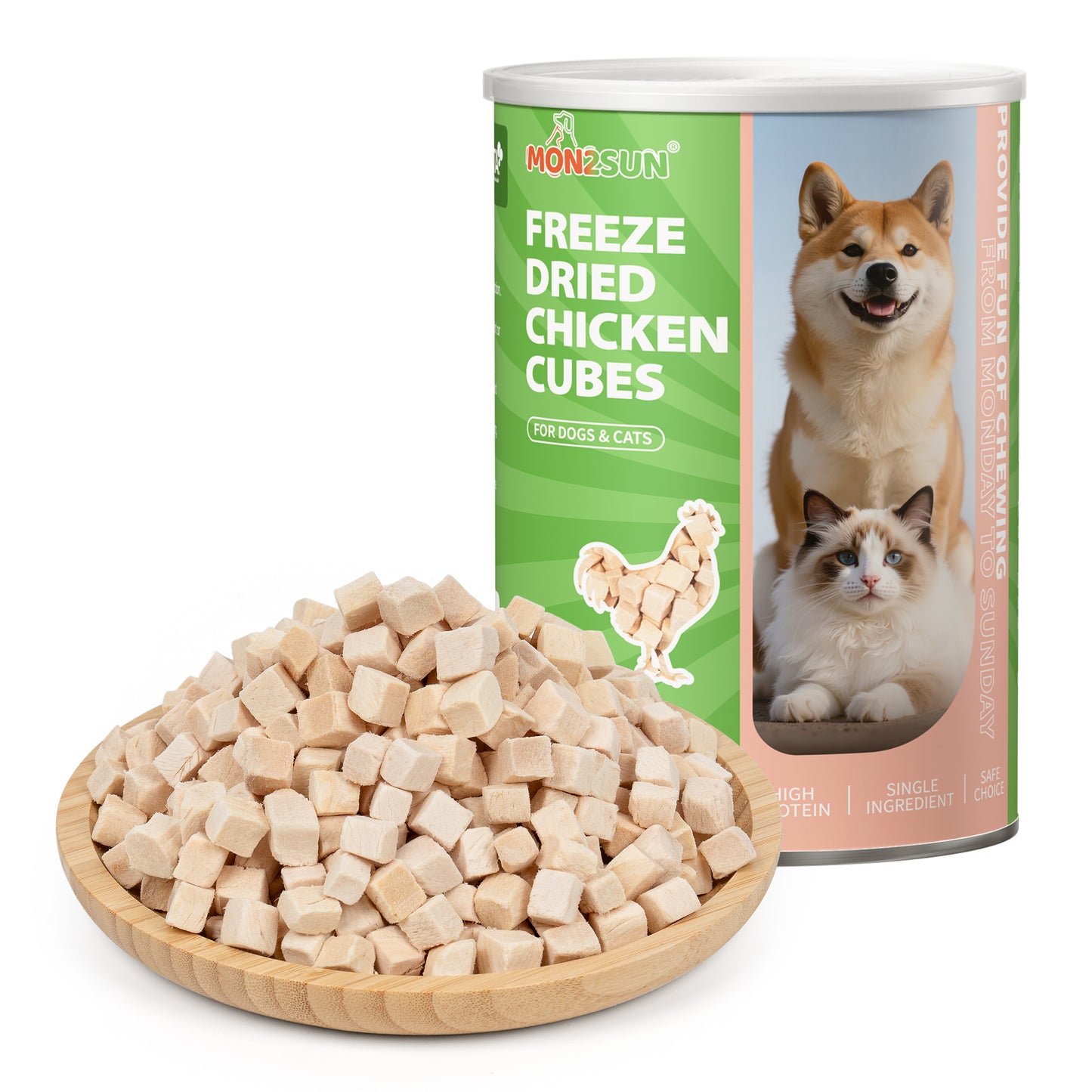 Freeze Dried Chicken Cat and Dog Treats, Single Ingredient Natural and Healthy Dog Snacks, High Protein Training Treats & Food Topper