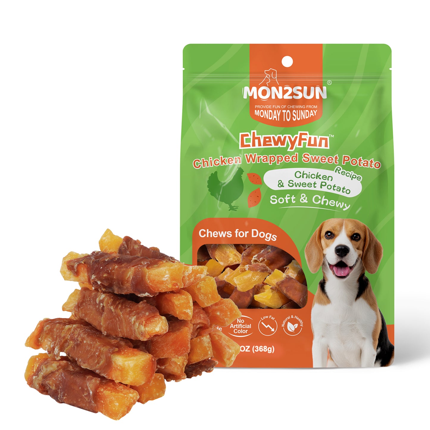 Dog Treats Rawhide Free Chicken Wrapped Sweet Potato Snacks, Gluten & Grain Free, Treats for Puppy and Small Dogs