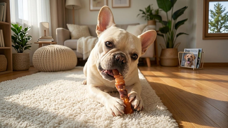 MON2SUN rawhide rolls on a table
