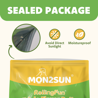 MON2SUN Dog Treats, 9 Inch Triple-Wrap Rawhide Rolls with Pumpkin