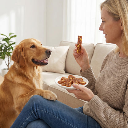 MON2SUN Dog Treats, 4.5 Inch Soft Duck & Egg Yolk Jerky
