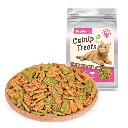 Puddonio Catnip Biscuit Chicken & Salmon Flavor Cat Treats