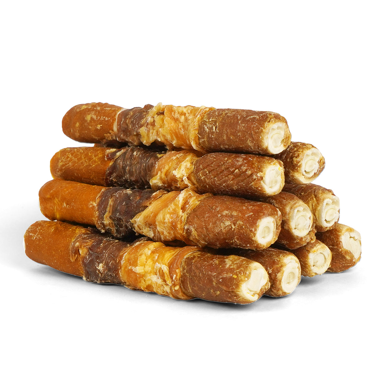MON2SUN Dog Treats, 6 Inch Four Flavor Wrapped Rawhide Rolls