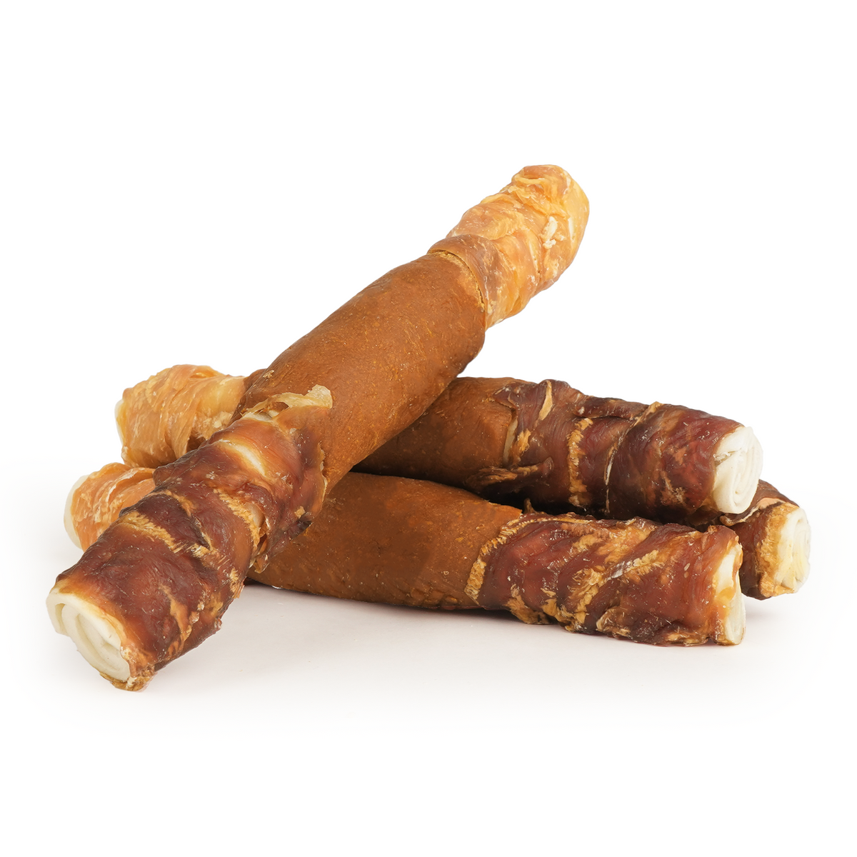 MON2SUN Dog Treats, 9 Inch Triple-Wrap Rawhide Rolls with Pumpkin