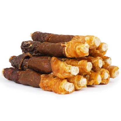 MON2SUN Dog Treats, 5 Inch Triple Flavor Collagen Sticks with Beef