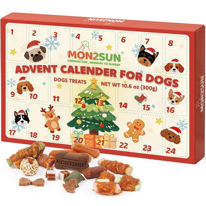 MON2SUN Dog Treats, 24 Day Christmas Advent Calendar, 10.6oz