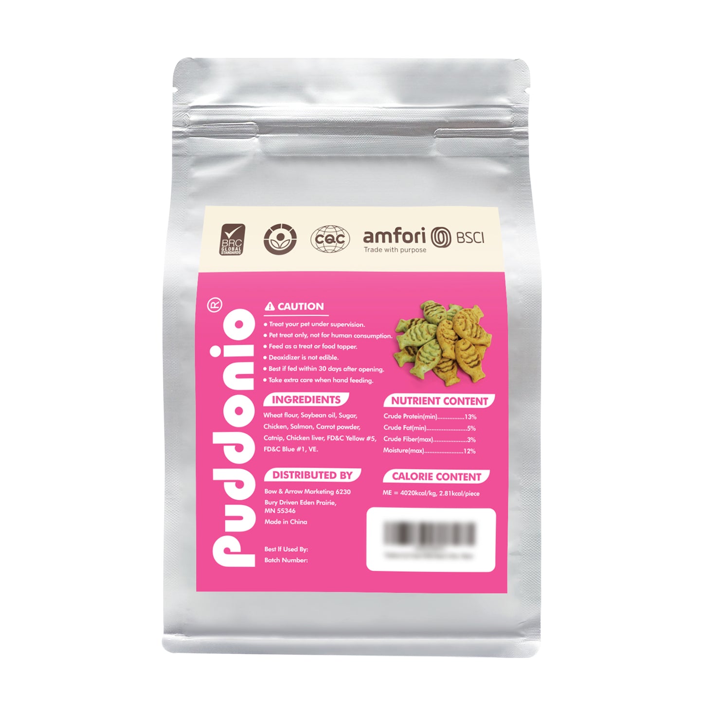 Puddonio Catnip Biscuit Chicken & Salmon Flavor Cat Treats