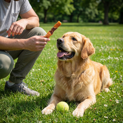 MON2SUN Dog Treats, 6 Inch Four Flavor Wrapped Rawhide Rolls