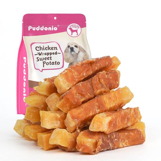 Puddonio Chicken Jerky with Sweet Potato Dog Treats, 25 oz