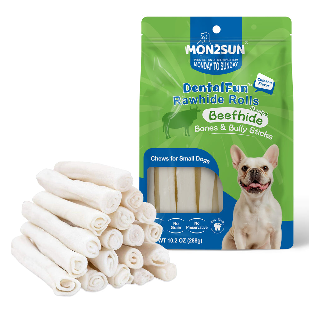 Natural Flavor Rawhide Roll Sticks for Puppies and Small Dogs – MON2SUN
