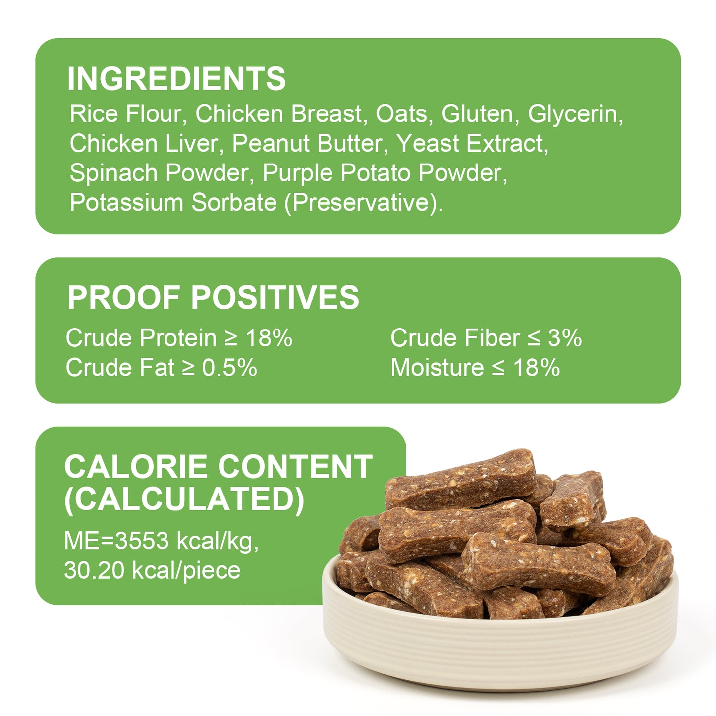 MON2SUN Dog Treats 2 Inch Chicken & Oat Dog Treats with Peanut Butter, Crunchy Biscuits for Small Dogs, Training Rewards - MON2SUN
