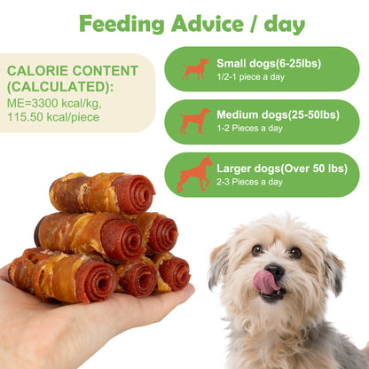 MON2SUN Triple Meat Rolls Chicken Duck & Beef Flavor Dog Treats, 10.1 oz
