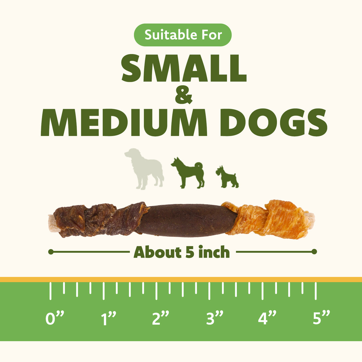 MON2SUN Dog Treats, 5 Inch Triple Flavor Collagen Sticks with Beef