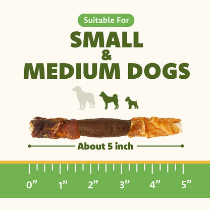 MON2SUN Dog Treats, 5 Inch Triple Flavor Collagen Sticks with Duck