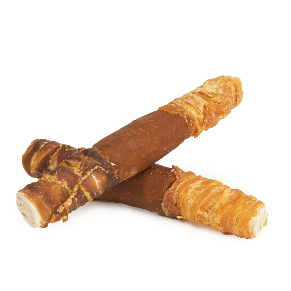 MON2SUN Dog Treats, 9 Inch Triple-Wrap Rawhide Rolls with Pumpkin
