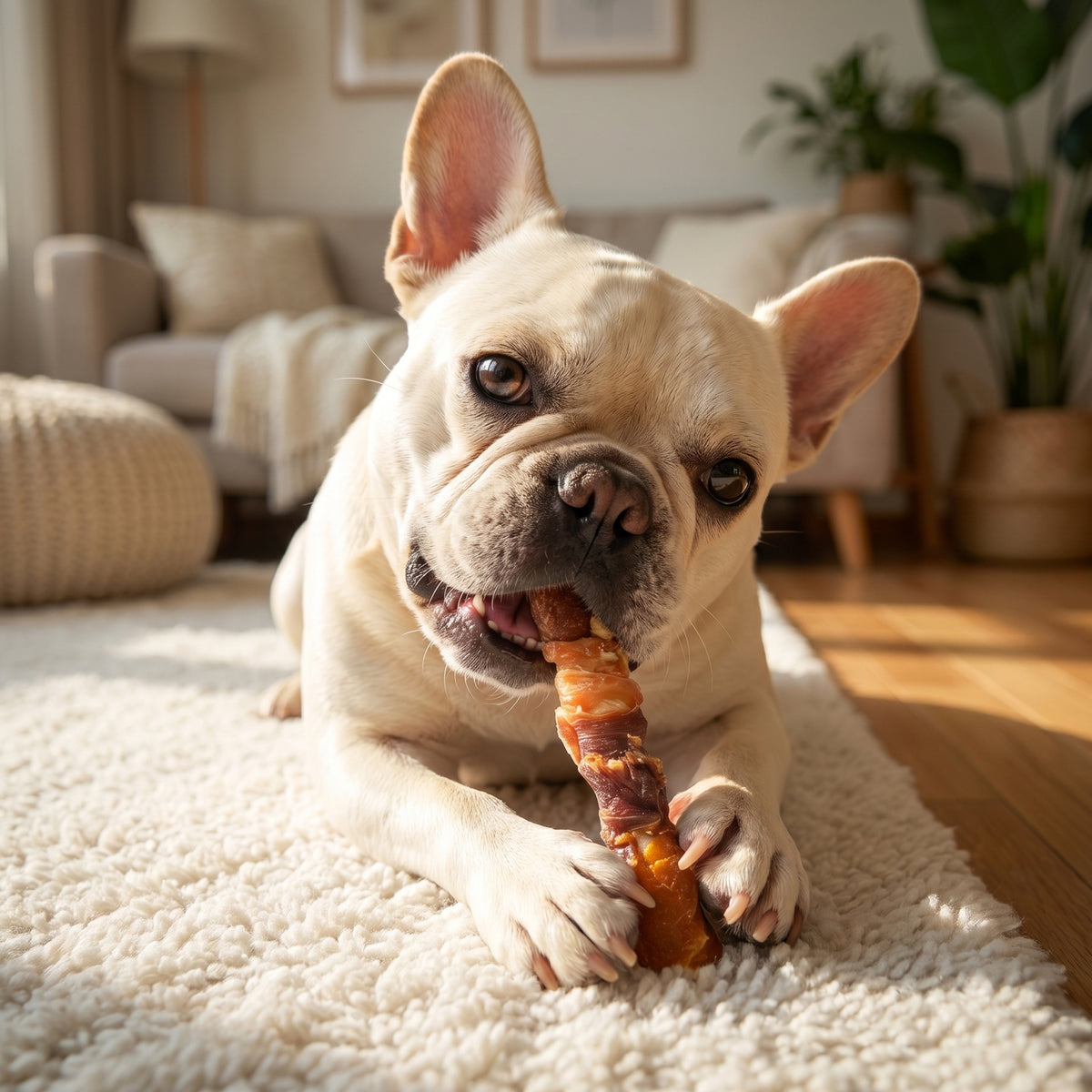 MON2SUN Dog Treats, 6 Inch Four Flavor Wrapped Rawhide Rolls