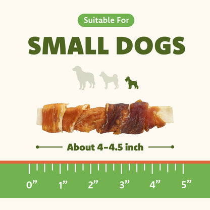 MON2SUN Dog Treats, 4-4.5 Inch Chicken & Duck Wrapped Cod Fillets
