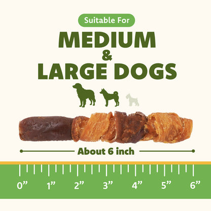 MON2SUN Dog Treats, 6-in Triple Flavor Starch Sticks with Pumpkin
