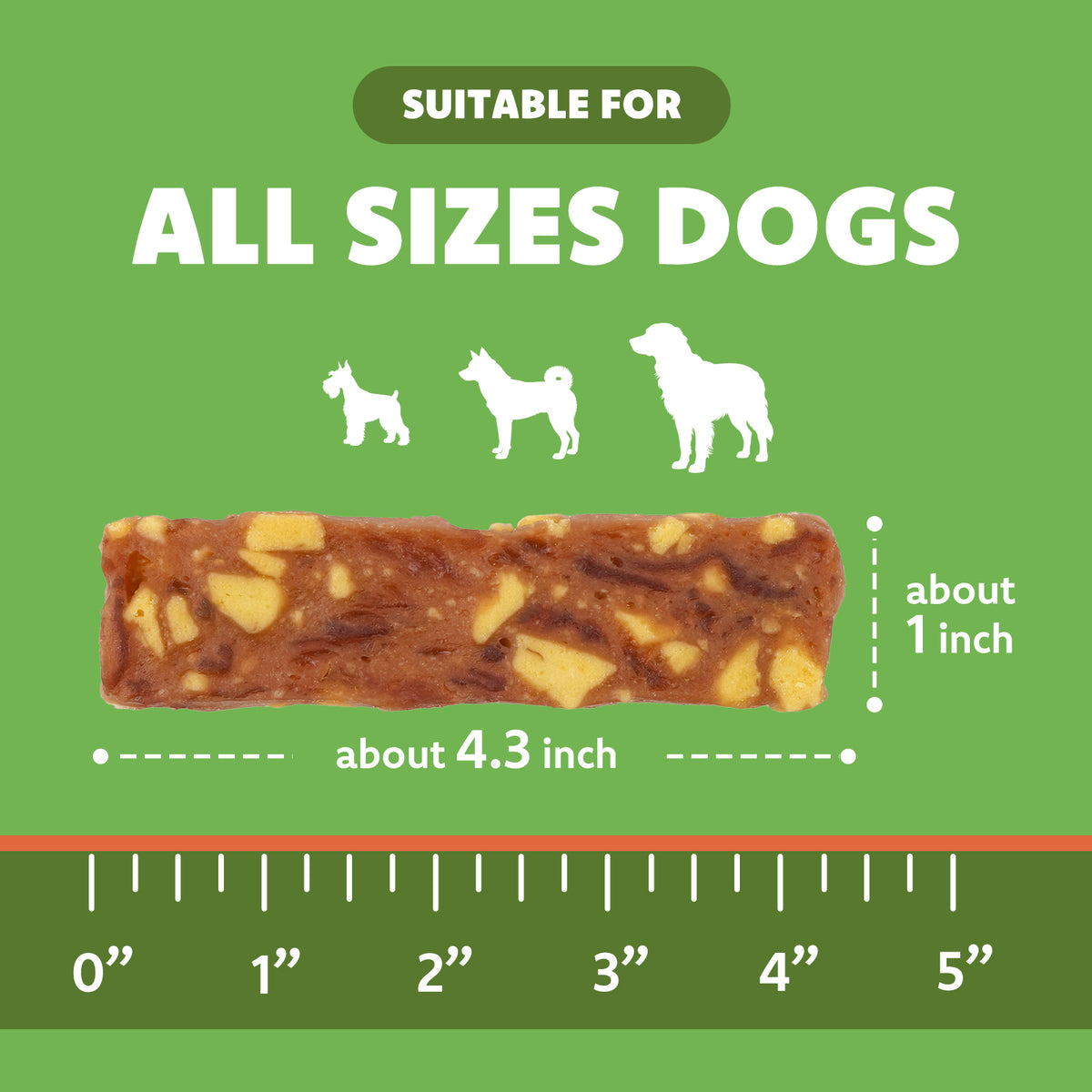 MON2SUN Dog Treats, 4.5 Inch Soft Duck & Egg Yolk Jerky
