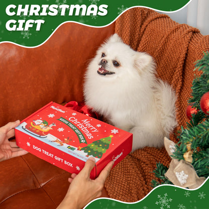 MON2SUN Christmas Dog Treats, Christmas Box Treats, Rawhide and Rawhide Free Chews for Small and Medium Dogs, 34 Count (Pack of 1) - MON2SUN