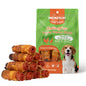 Rawhide Free Dog Treats, 3 Inch Triple Flavor Chicken Wrapped Duck and Beef Rolls for Small Dogs