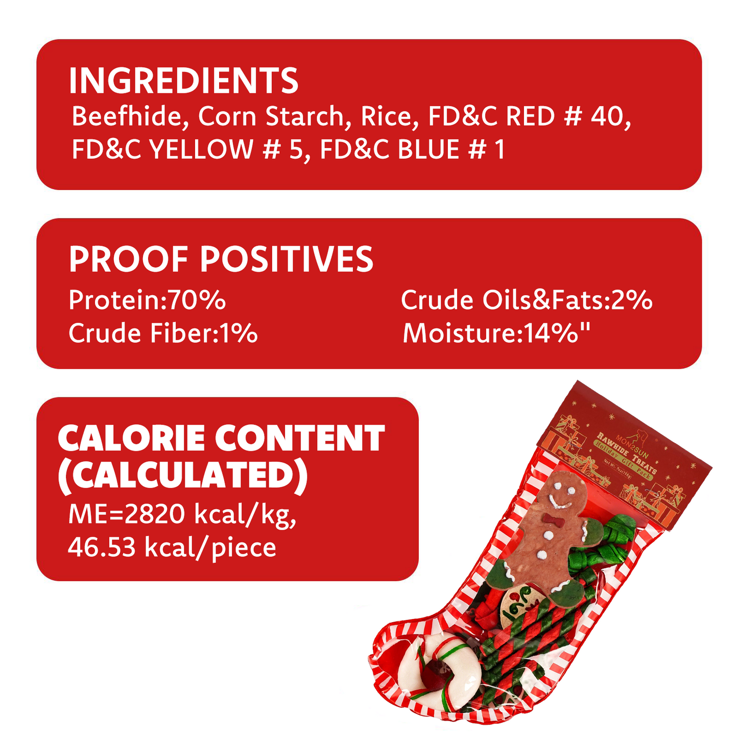 MON2SUN Christmas Stocking Small Dog Treats, 7 oz (12 Count)