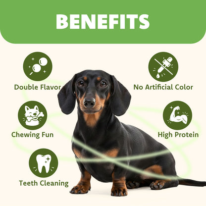 MON2SUN Dog Treats, 5 Inch Chicken & Liver Wrapped Rawhide Sticks
