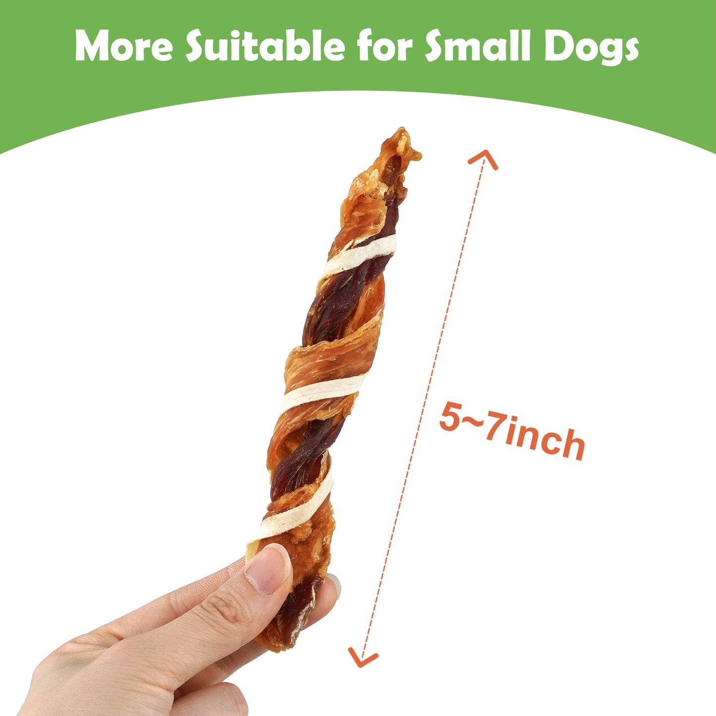 MON2SUN Chicken Duck & Codfish Twist Sticks Small Dog Treats, 10.1 oz (14 Count), 5-7 Inch