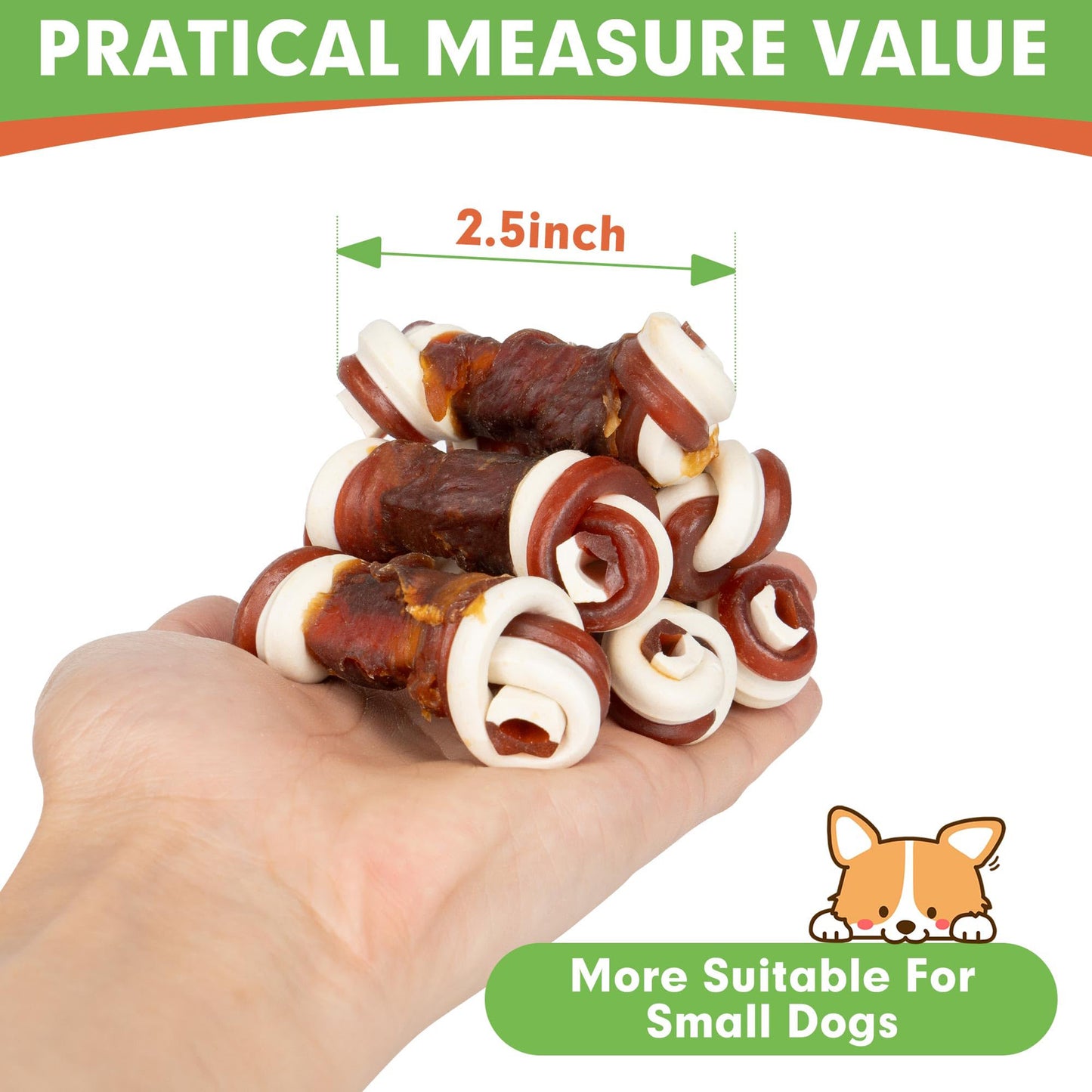 Small Dogs & Duck Wrapped Mixed Vegetables Knot Bone Rawhide Free - MON2SUN