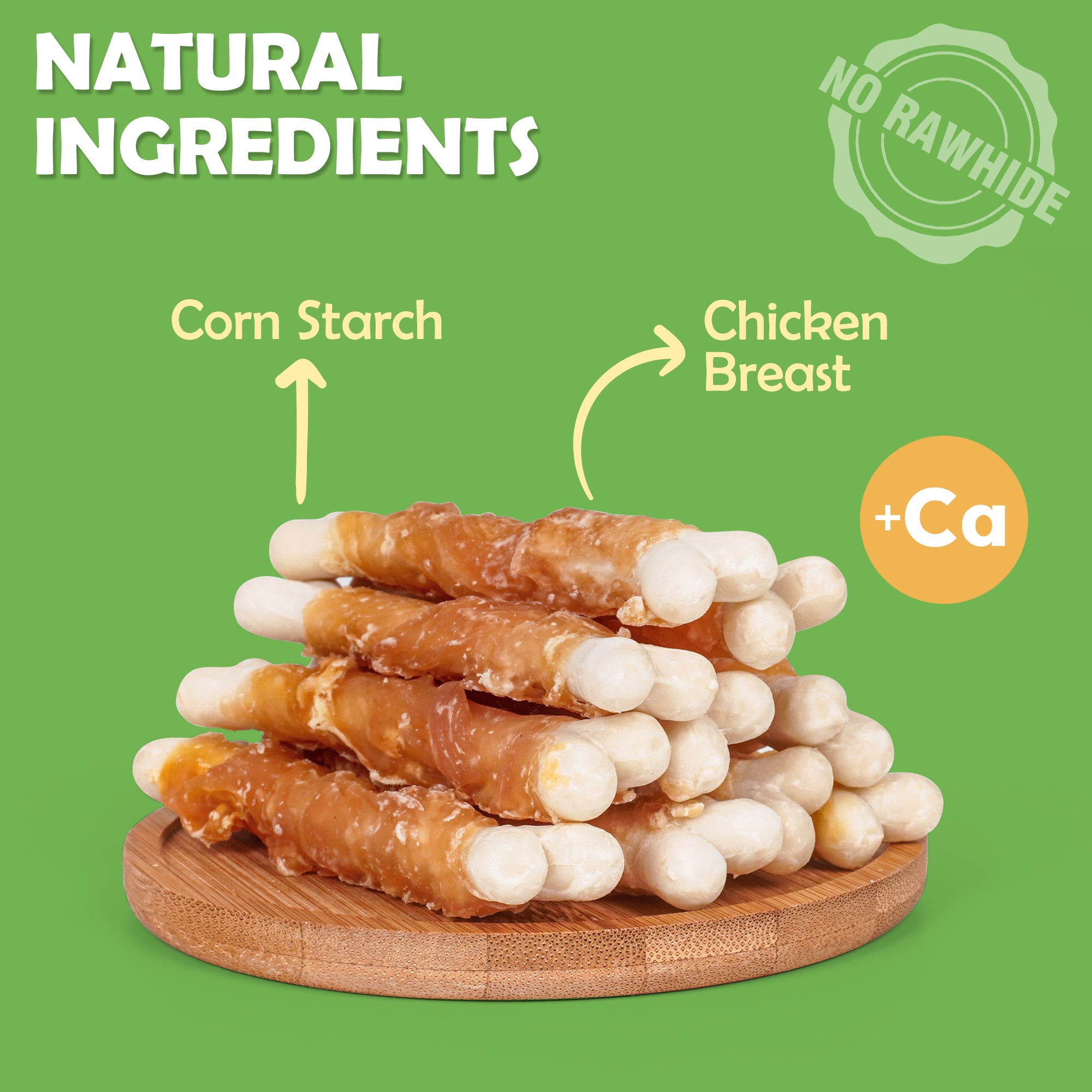 Dog Treats, Chicken Wrapped Calcium Bones without Rawhide, 4 Inch Training Treats for Teeth Cleaning and Fresh Breath, Chews for Puppy and Small Dogs (10 Ounce - Pack of 1) - MON2SUN
