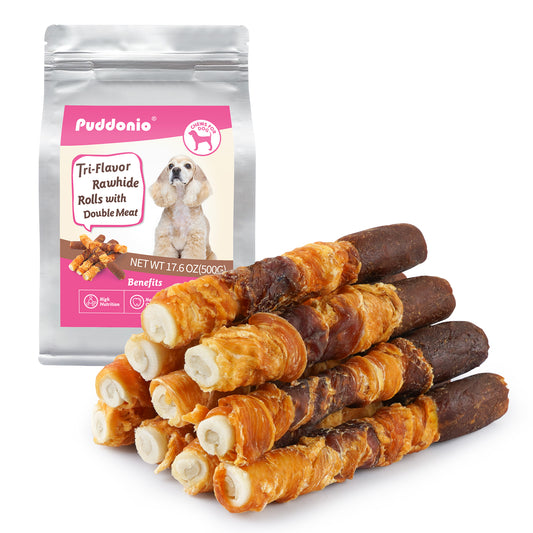 Puddonio Chicken, Duck & Liver with Rawhide Dog Treats, , 1.1 lb, 6 Inch
