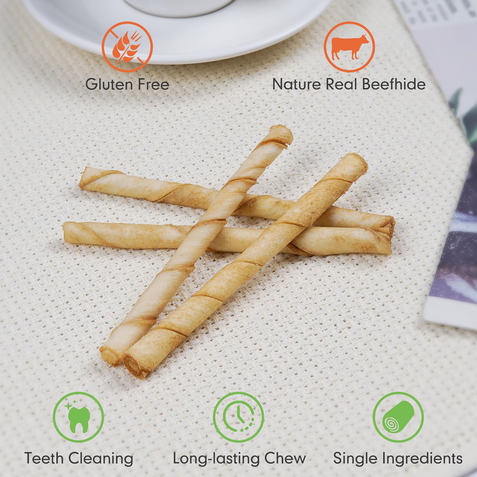 Puppy Small Dogs & Rawhide Twist Sticks Chicken Flavor - MON2SUN