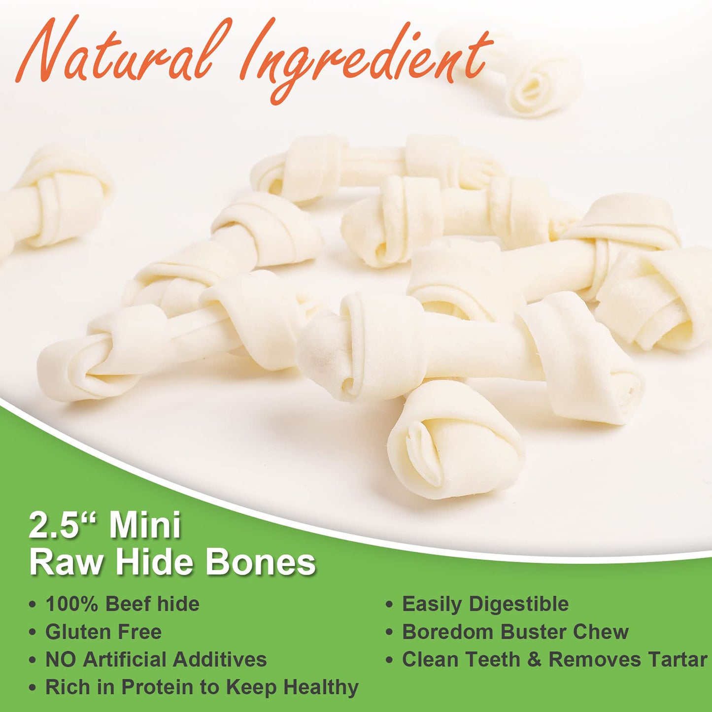 Puppy Small Dogs & Rawhide Knot Bones - MON2SUN