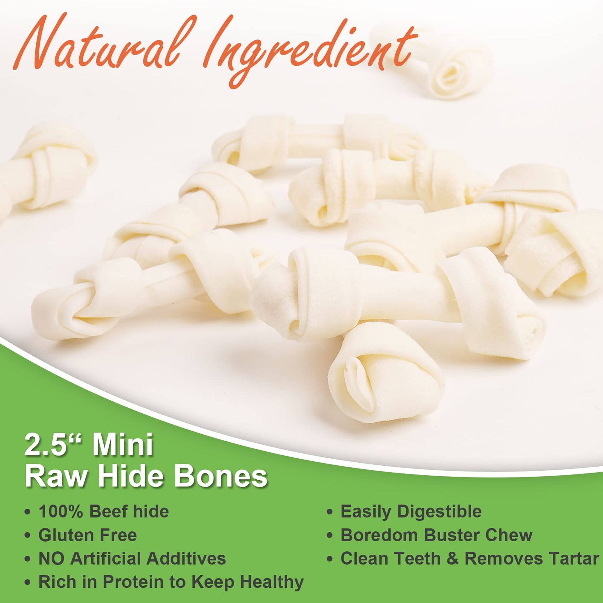 Puppy Small Dogs & Rawhide Knot Bones - MON2SUN
