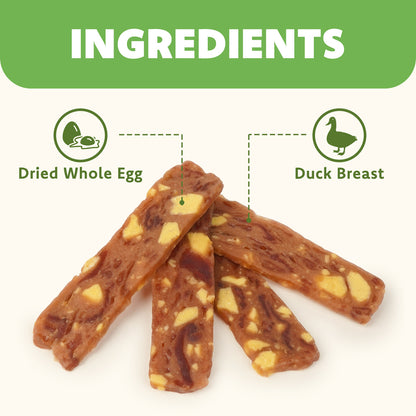 MON2SUN Dog Treats, 4.5 Inch Soft Duck & Egg Yolk Jerky