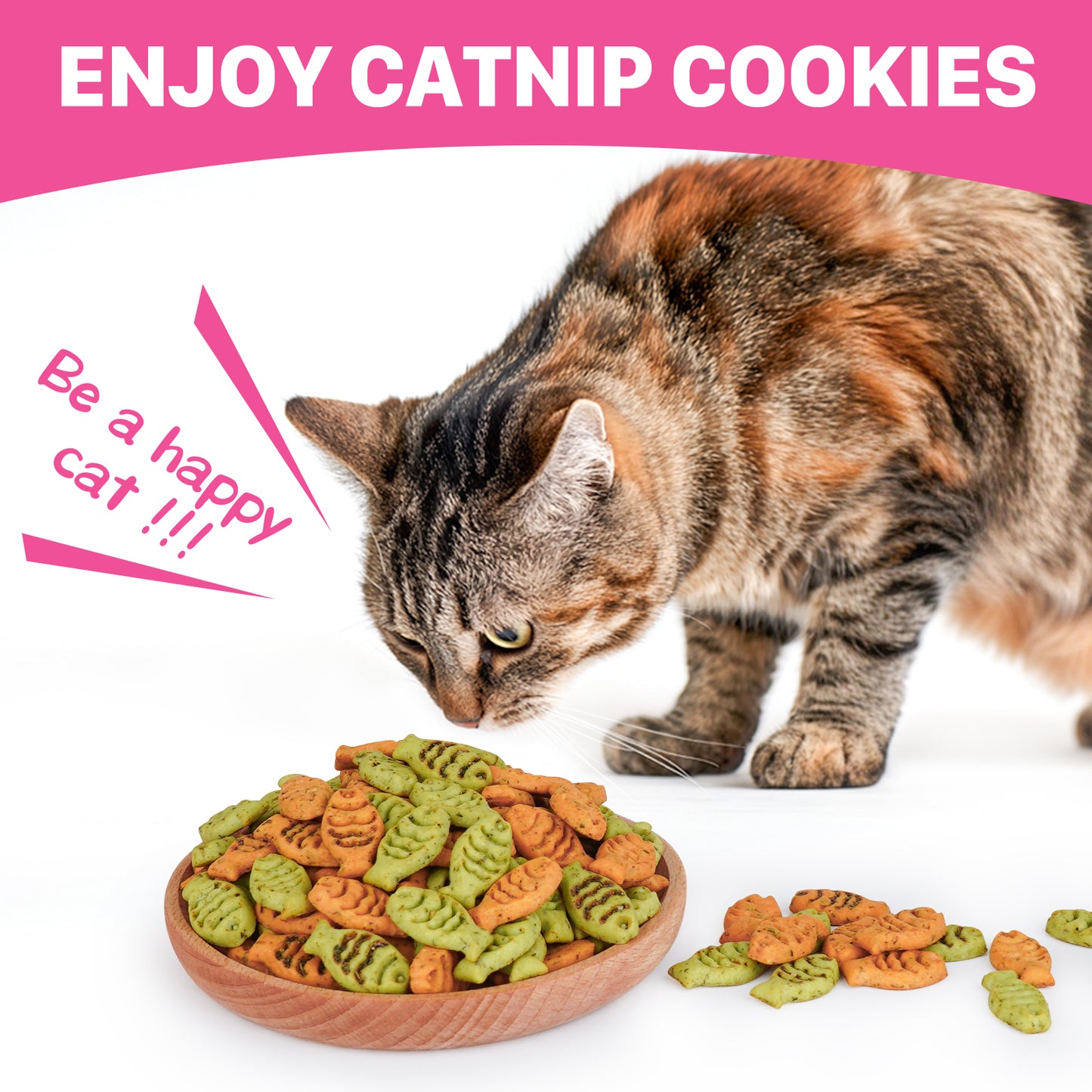 Puddonio Catnip Biscuit Chicken & Salmon Flavor Cat Treats