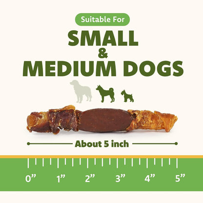 MON2SUN Dog Treats, 5 Inch Triple Flavor Pumpkin Starch Sticks