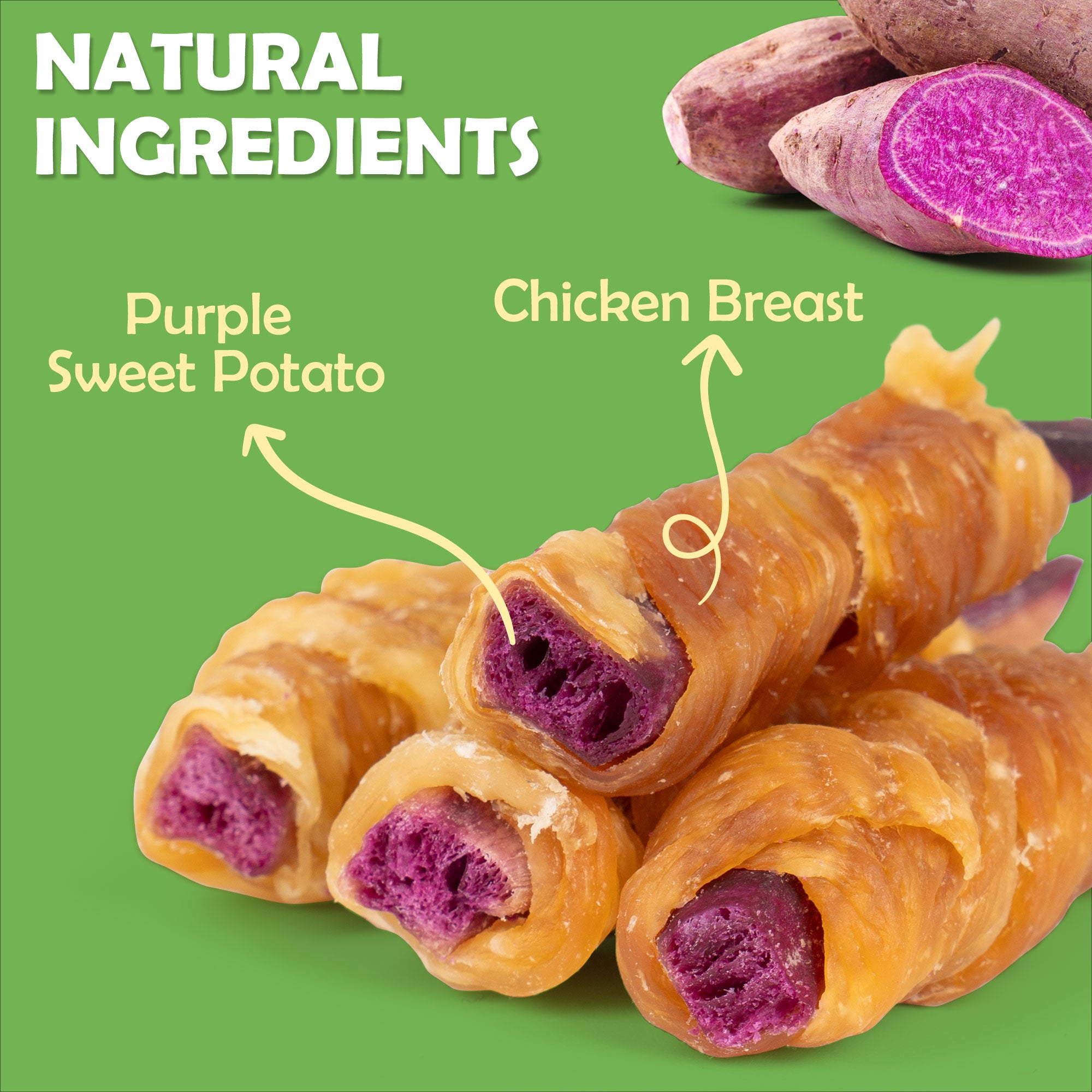 Small Dogs & Chicken Wrapped Purple Sweet Potato - MON2SUN