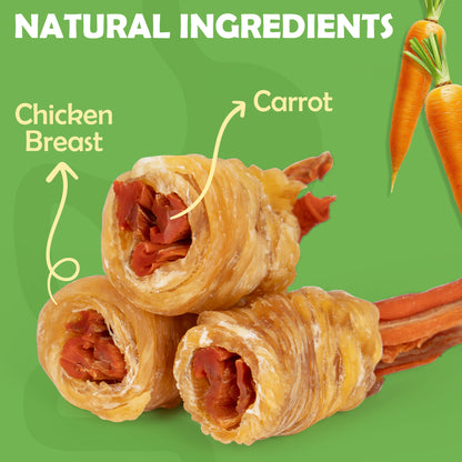 Small Dogs & Chicken Wrapped Carrot Rawhide Free - MON2SUN
