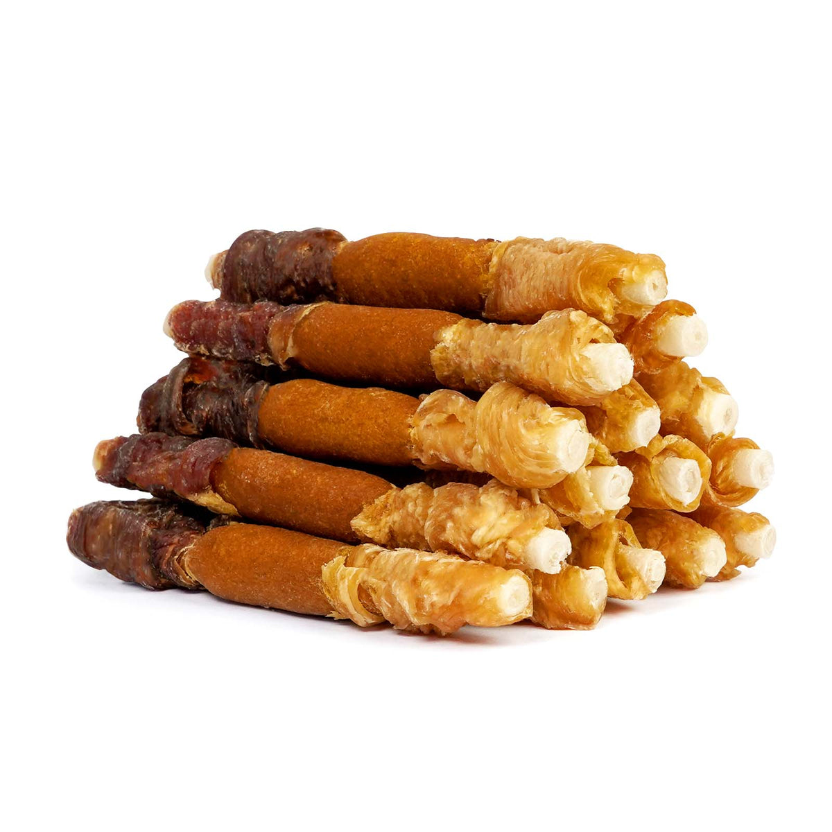 MON2SUN Dog Treats, 5 Inch Triple-Wrap Rawhide Sticks with Pumpkin