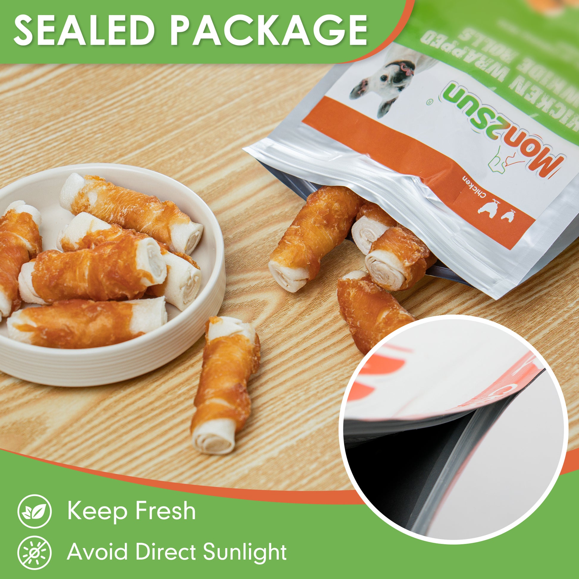 Small Dogs & Chicken Wrapped Rawhide Rolls - MON2SUN