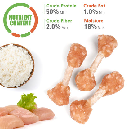 Small Dogs & Chicken Rawhide Dumbbells with Rice - MON2SUN