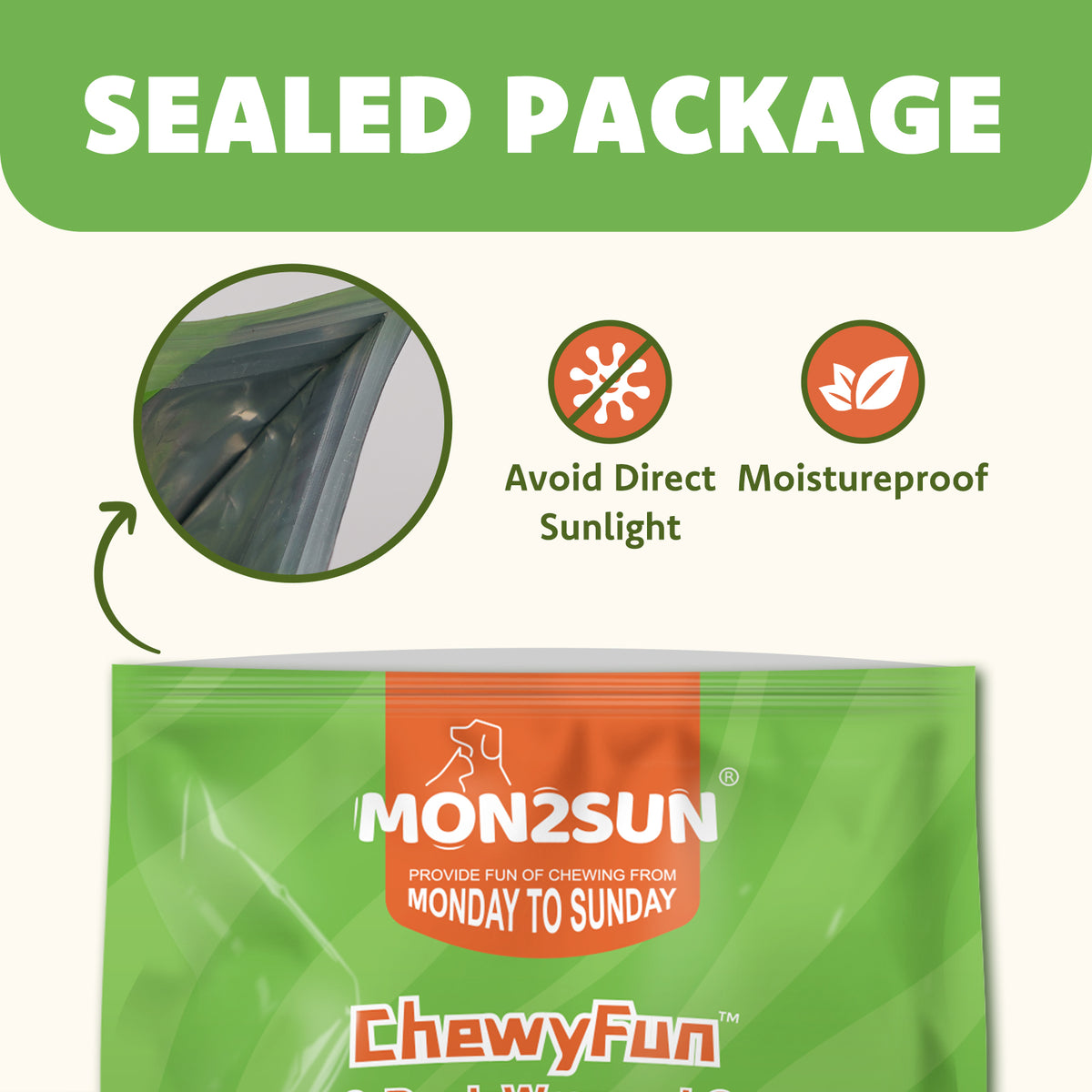 MON2SUN Dog Treats, 4-4.5 Inch Chicken & Duck Wrapped Cod Fillets