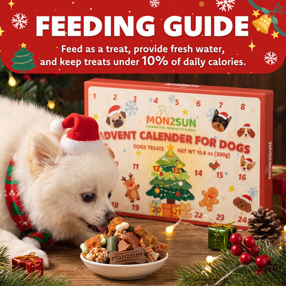 MON2SUN Dog Treats, 24 Day Christmas Advent Calendar, 10.6oz