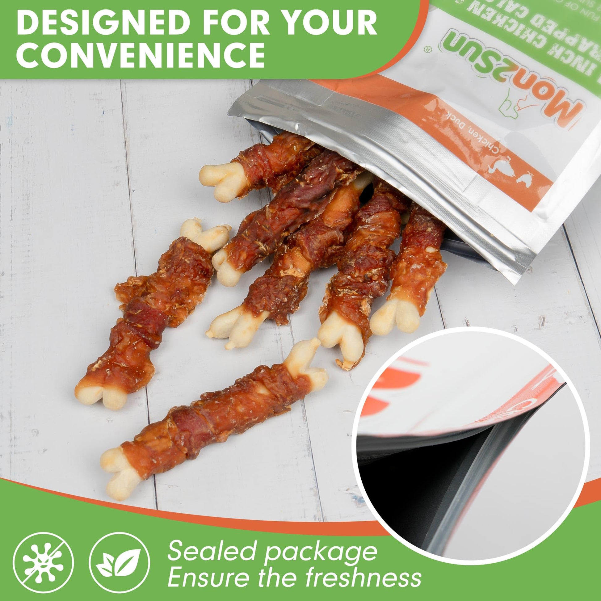 Small Dogs & Chicken Duck Wrapped Calcium Bones - MON2SUN