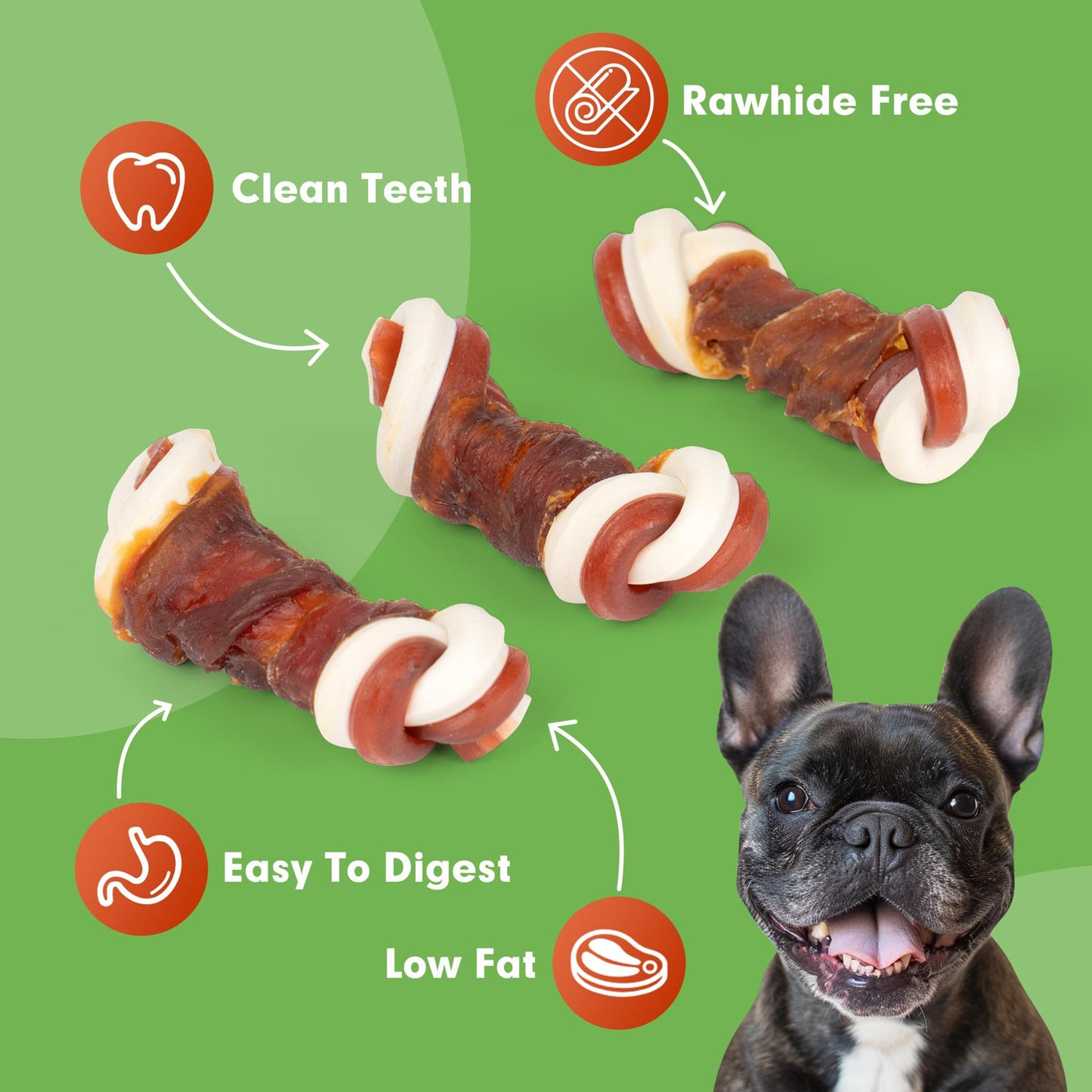 Small Dogs & Duck Wrapped Mixed Vegetables Knot Bone Rawhide Free - MON2SUN
