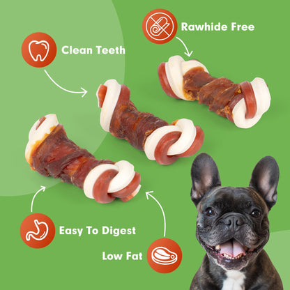 Small Dogs & Duck Wrapped Mixed Vegetables Knot Bone Rawhide Free - MON2SUN