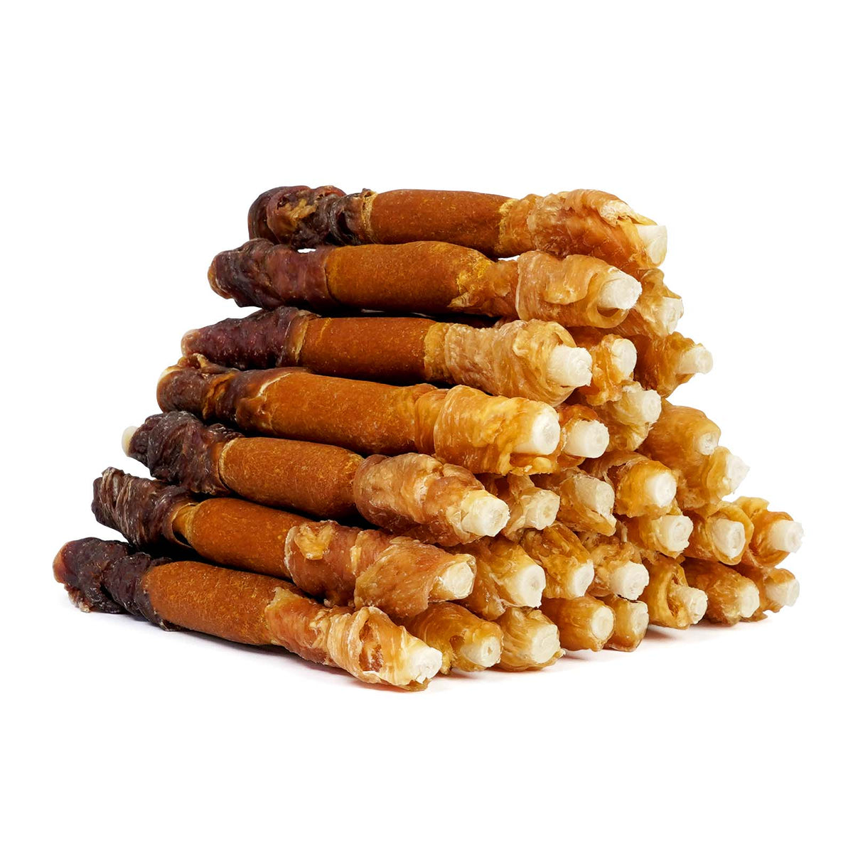 MON2SUN Dog Treats, 5 Inch Triple-Wrap Rawhide Sticks with Pumpkin