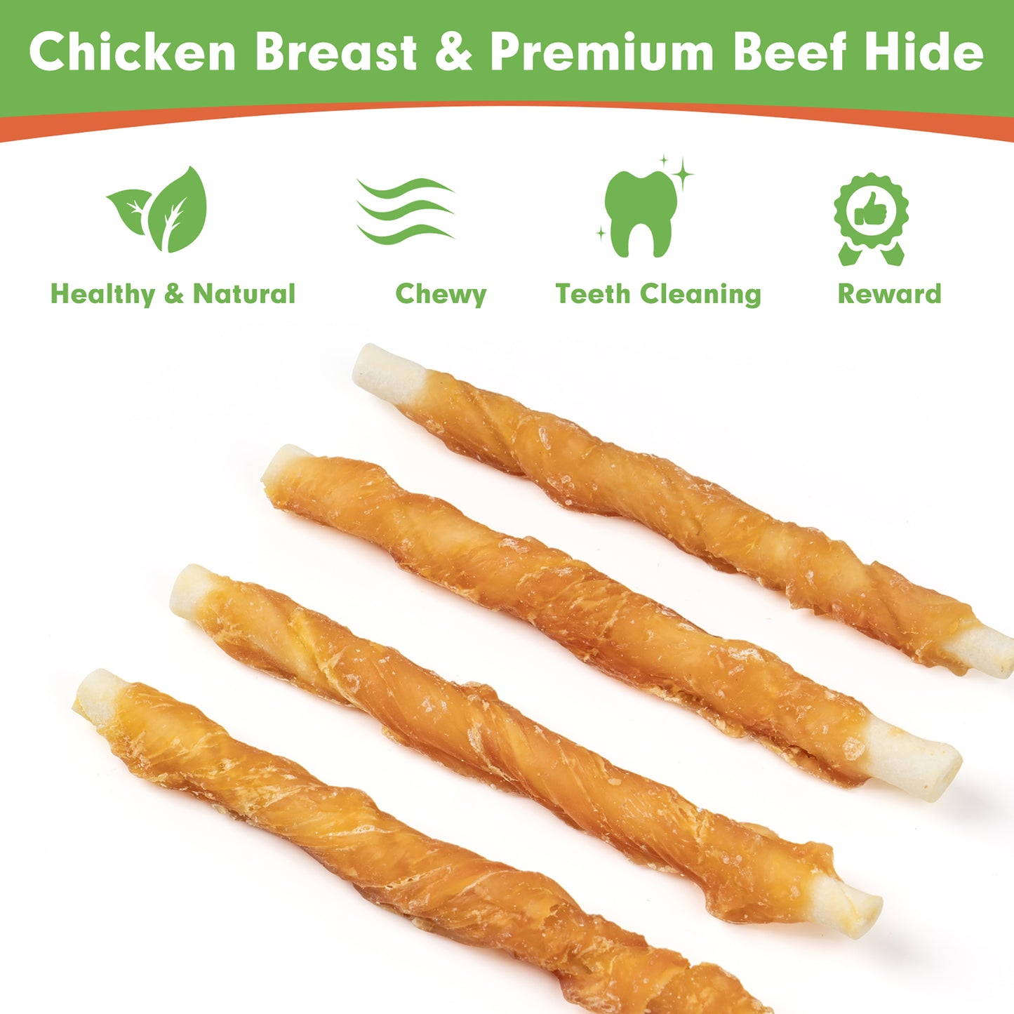 Puppy Small Dogs & Rawhide Twist Chicken Hide Sticks - MON2SUN